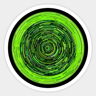 Green Ever Decreasing Circles Sticker